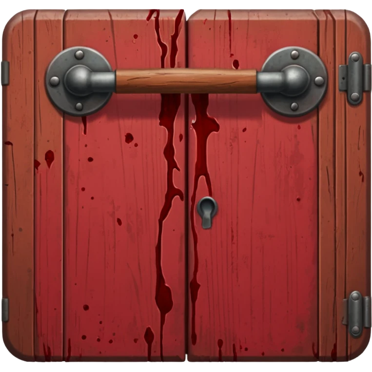 Wooden doorpost with blood sprinkles on top and sides of it emoji