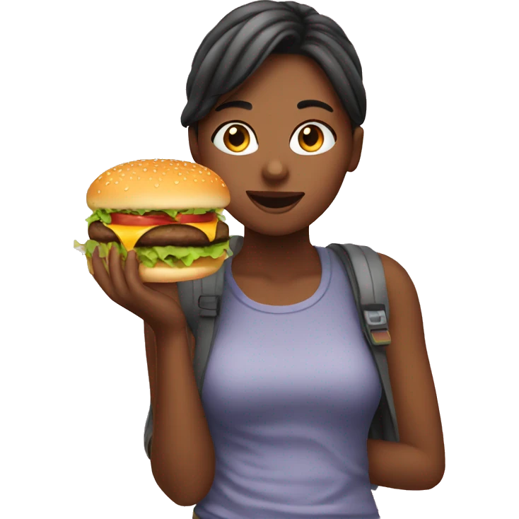 Girl eating hamburger  emoji