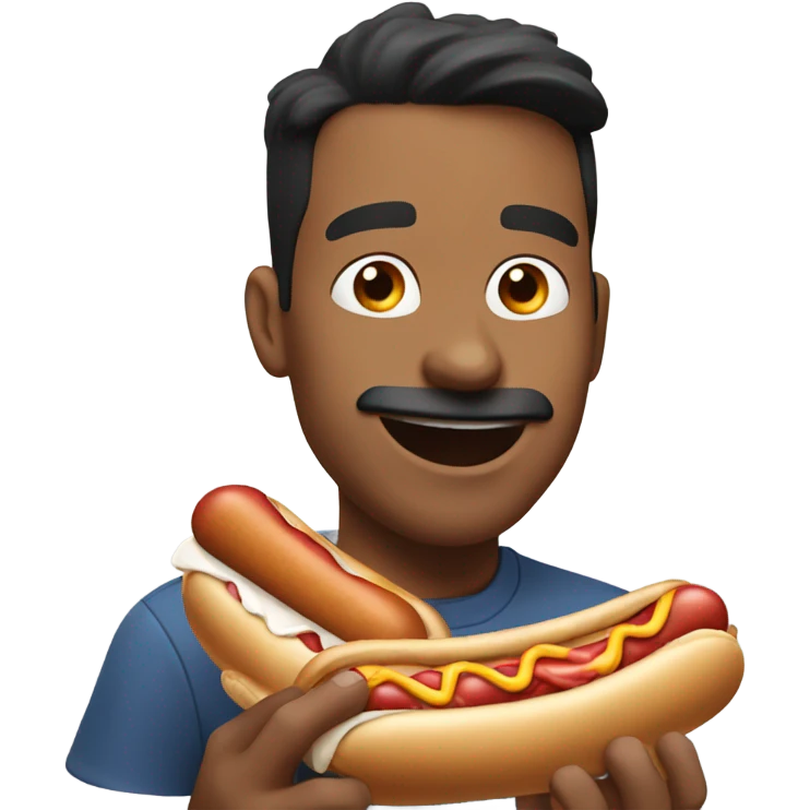 Andres eating a hotdog emoji