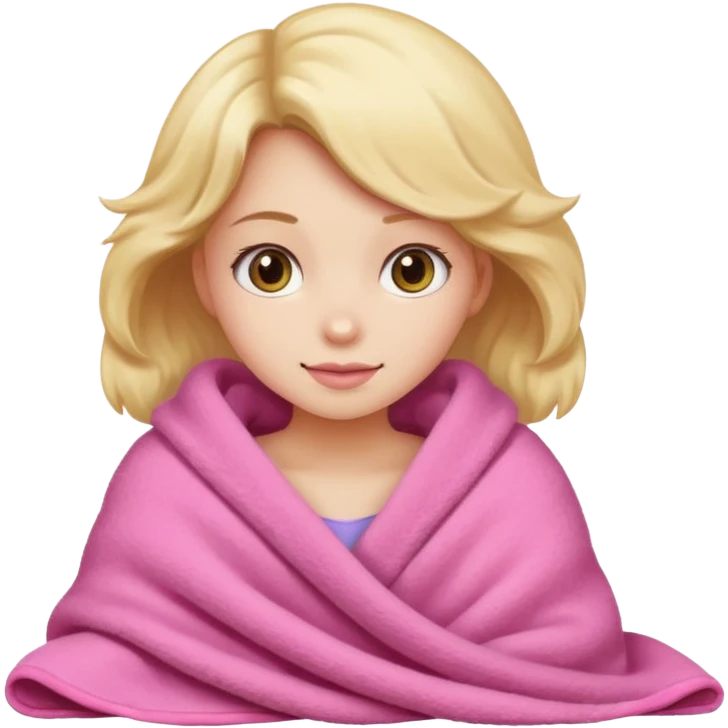 Girl selling pink blanket  emoji