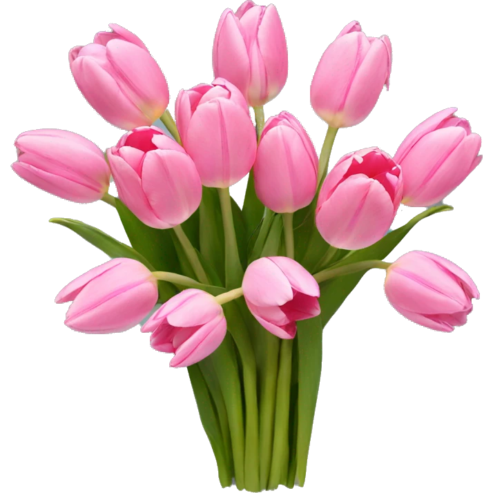 bouquet of pink tulips emoji