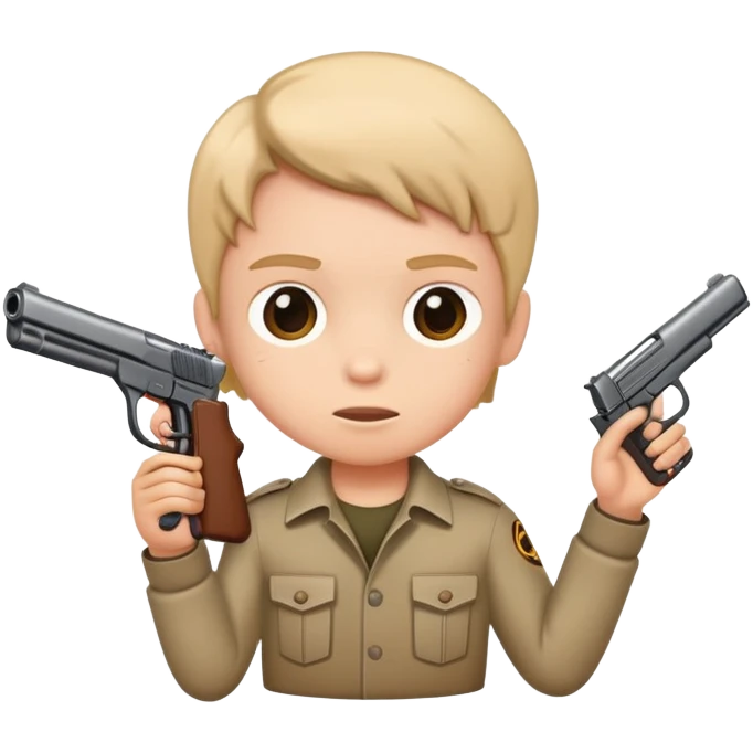 Home schooled kid with gun emoji