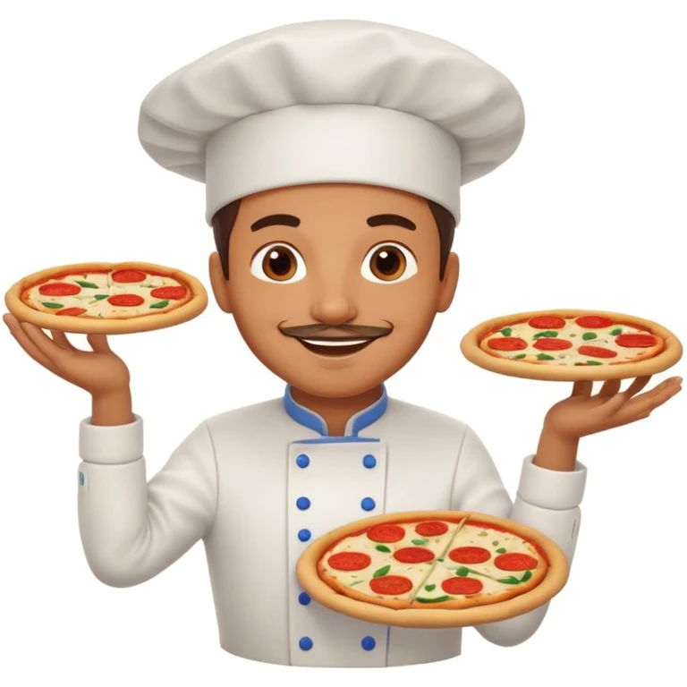smiling Italian chef spinning pizza dough emoji
