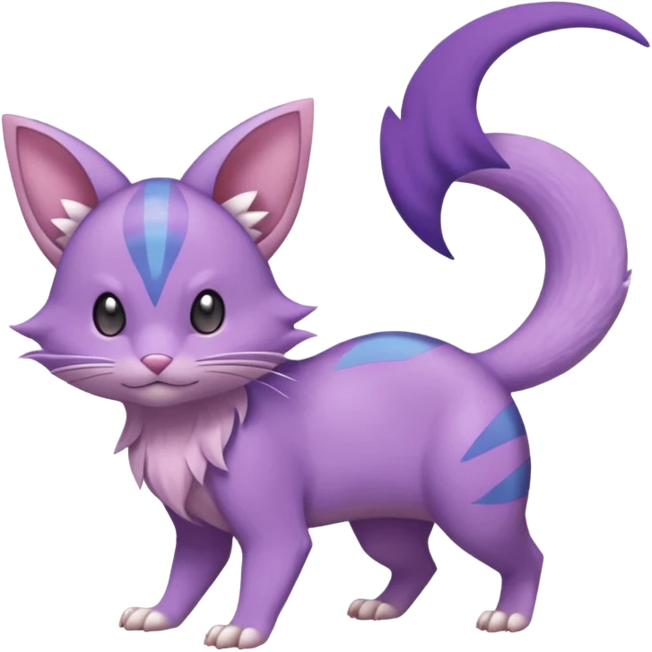 Aurorus-Purrloin-Delcatty-Rattata-Pokémon-hybrid-fusion-creature (full body) emoji