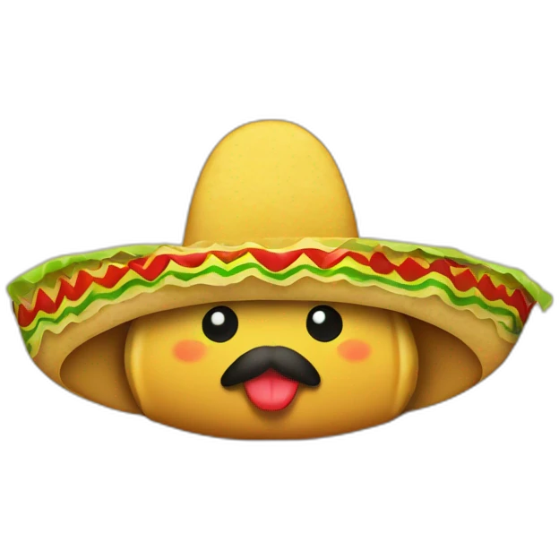 Tacos with a Mexican hat emoji