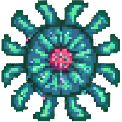 pixelated virus microbe emoji