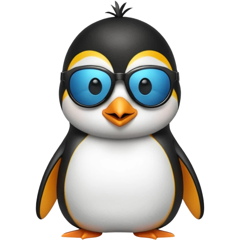 Penguin wearing sunglasses with kissy face emoji