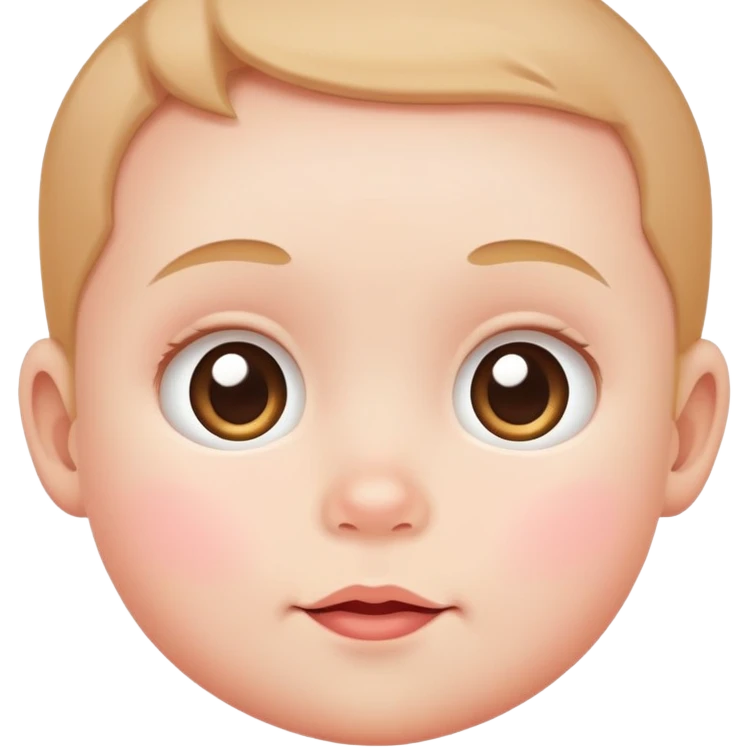 flat baby face with rosy cheeks emoji