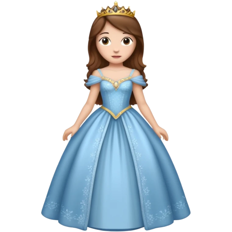 princess with brown hair whole body emoji