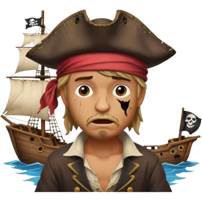 Gemisi batan bir korsan emoji