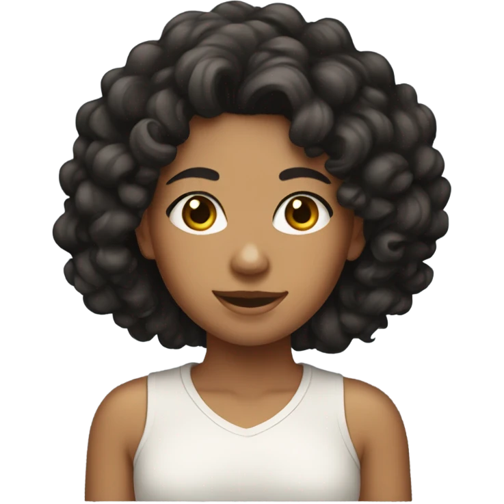 tan girl with black curly hair  emoji
