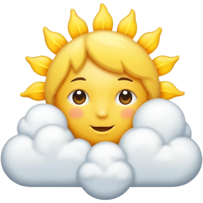 cloud emoji with sun peeking out emoji