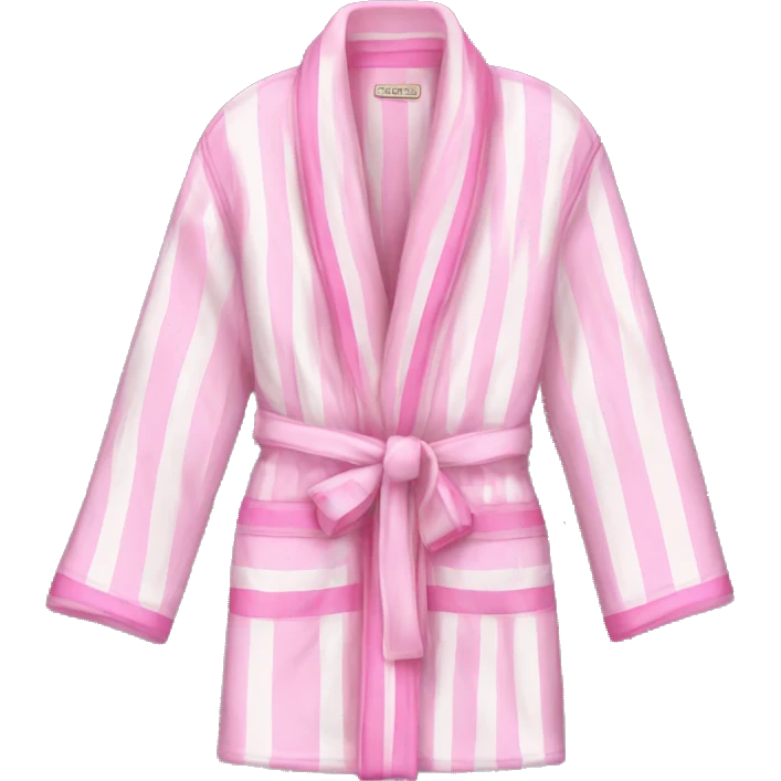 Victoria secret robe with white and pink iconic stripes  emoji
