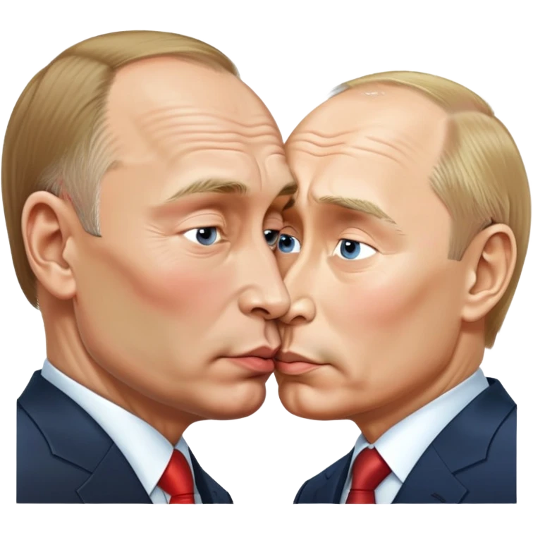 Putin kissing putin emoji