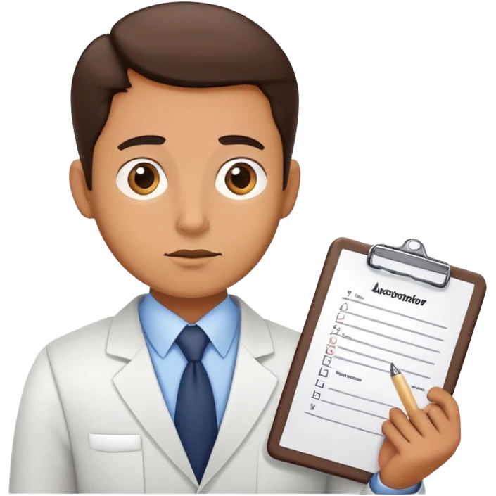 Tax inspector with clipboard asking questions with suspicious look emoji