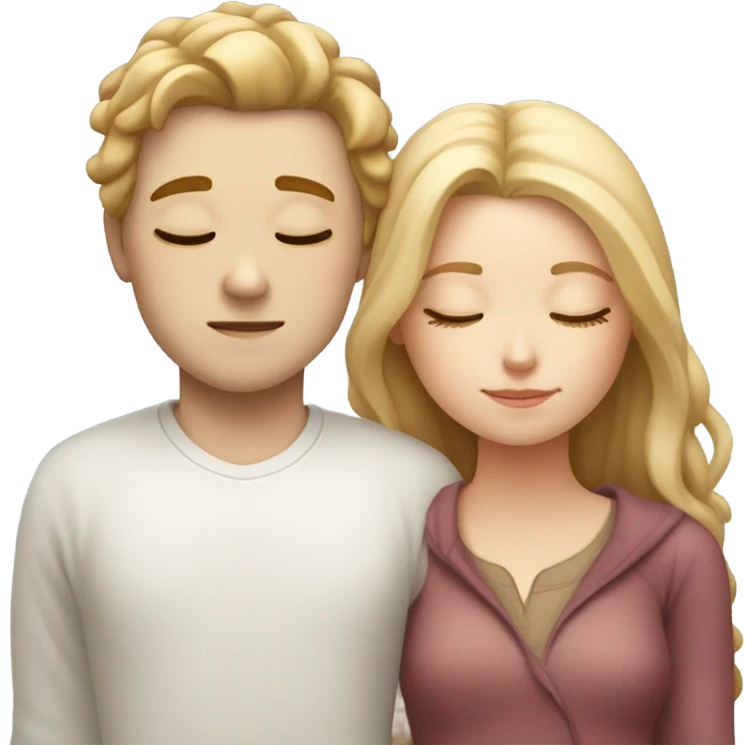 a white girl and boy sleeping emoji