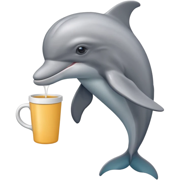 Ένα Ρος δελφίνι με ένα κύπελο emoji