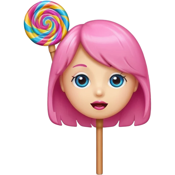 cute lollipop with eyes and mouth hair and personality emoji