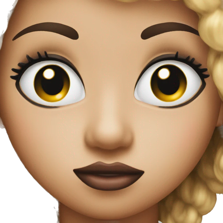 Kiss face emoji with lashes emoji