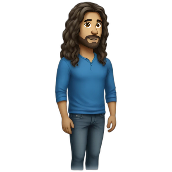 Sasha - men - long hair - blue emoji
