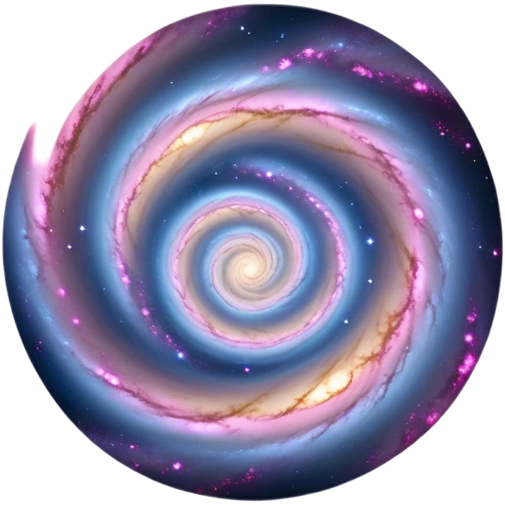 Cinematic Realistic Galaxy – A vast, sweeping view of a majestic spiral galaxy, with glowing arms of stars, dust, and gas stretching into infinity. Vibrant hues of pink, blue, and gold swirl together, capturing the grand scale and breathtaking beauty of the universe. emoji