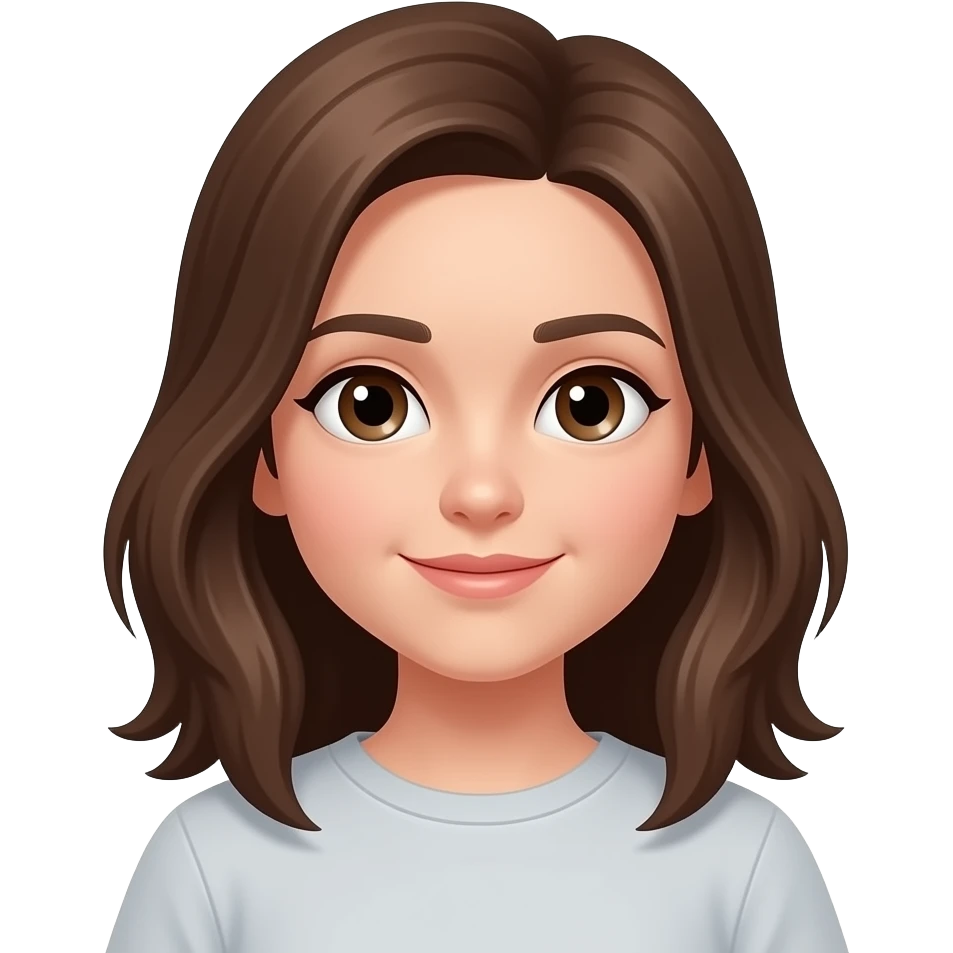 بنت شعرها بني ستريت بيضاء emoji