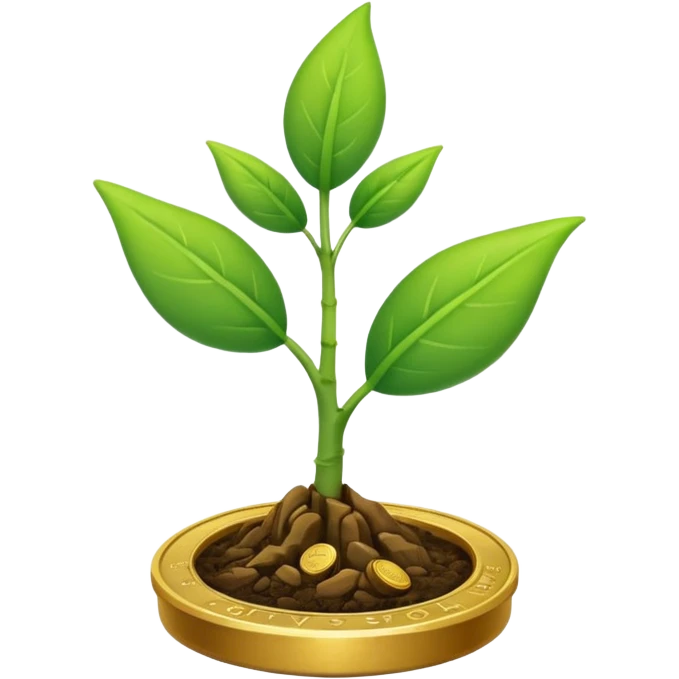 plant sprouting from a coin emoji