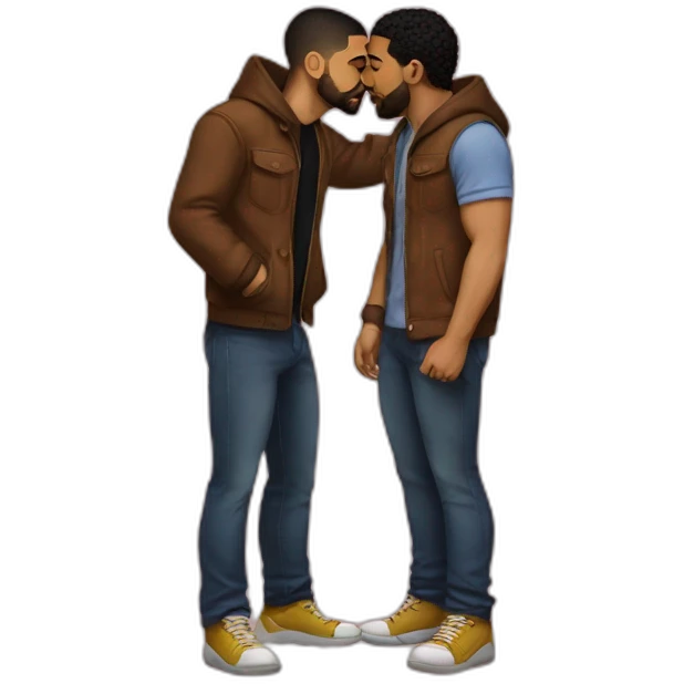 Drake and Adonis kissing emoji