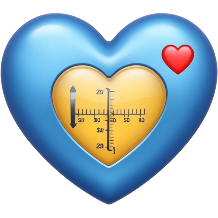 Blue heart with measuring scale emoji