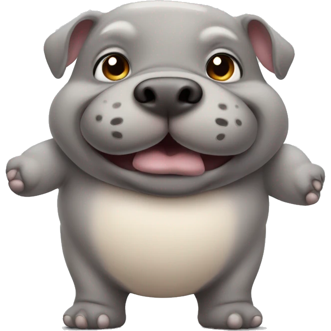 chubby dog hippo with a belly emoji