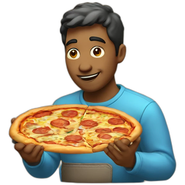 man eatinf pizza emoji