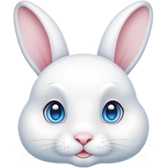Conejo blanco de ojos azules cute emoji
