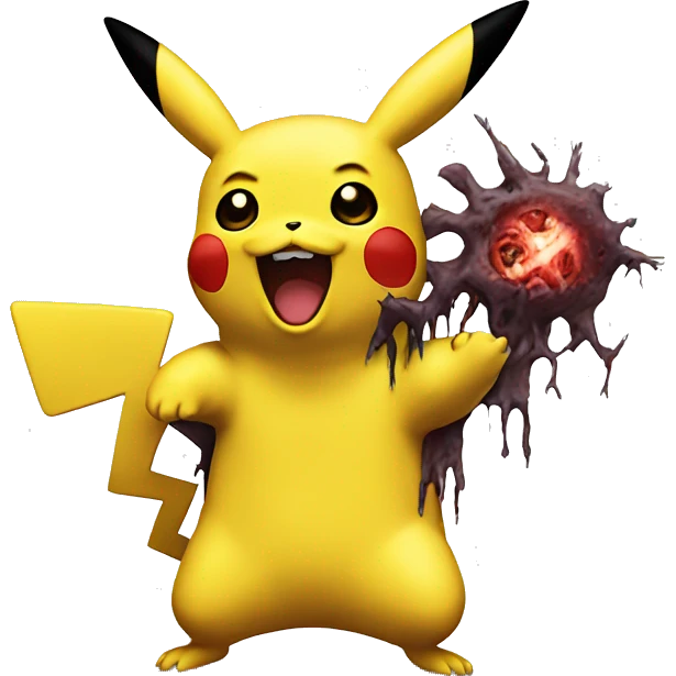 Pikachu Turning zombie  emoji