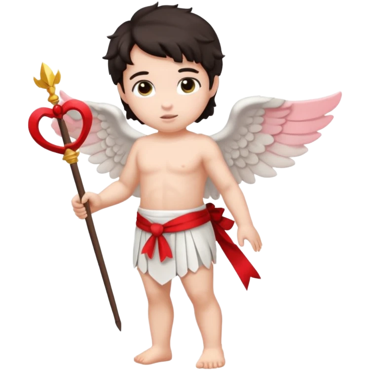 Full body Cupid with a bow and dark hair emoji