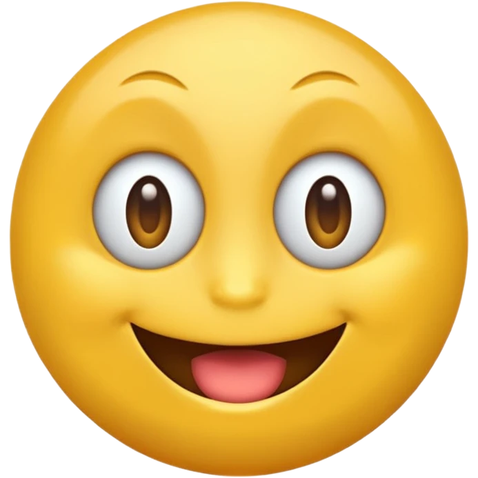 Round yellow emoji with two awesome eyes and awesome mouth emoji