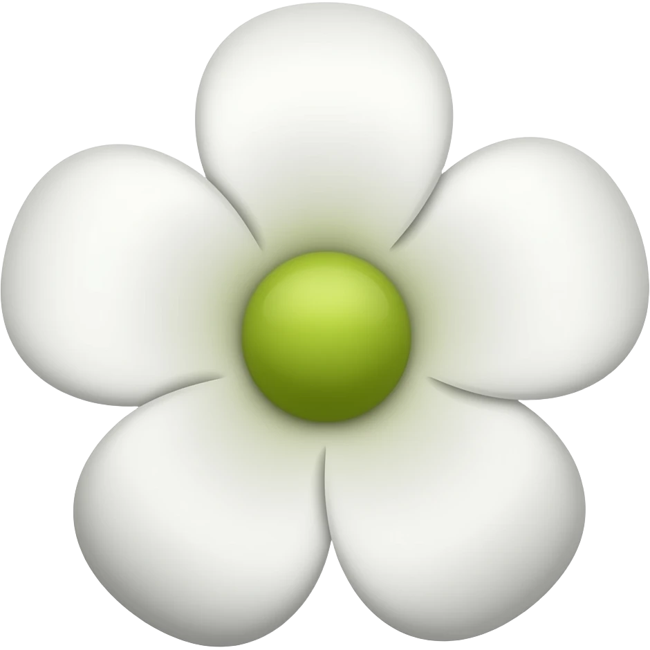 white blossom with green center emoji
