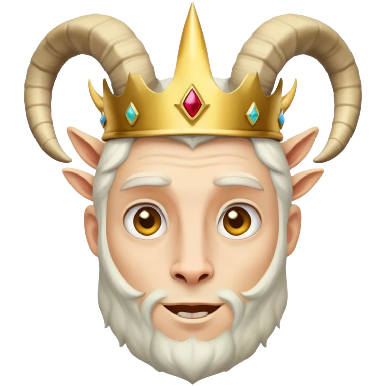 man with goat horns wearing a crown emoji