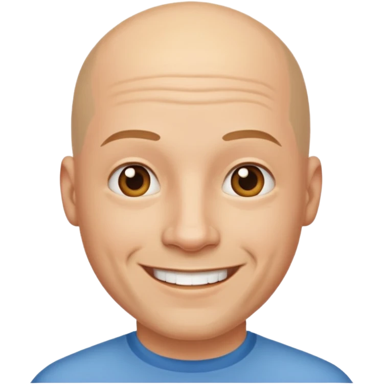 Bald Man  smiling  emoji