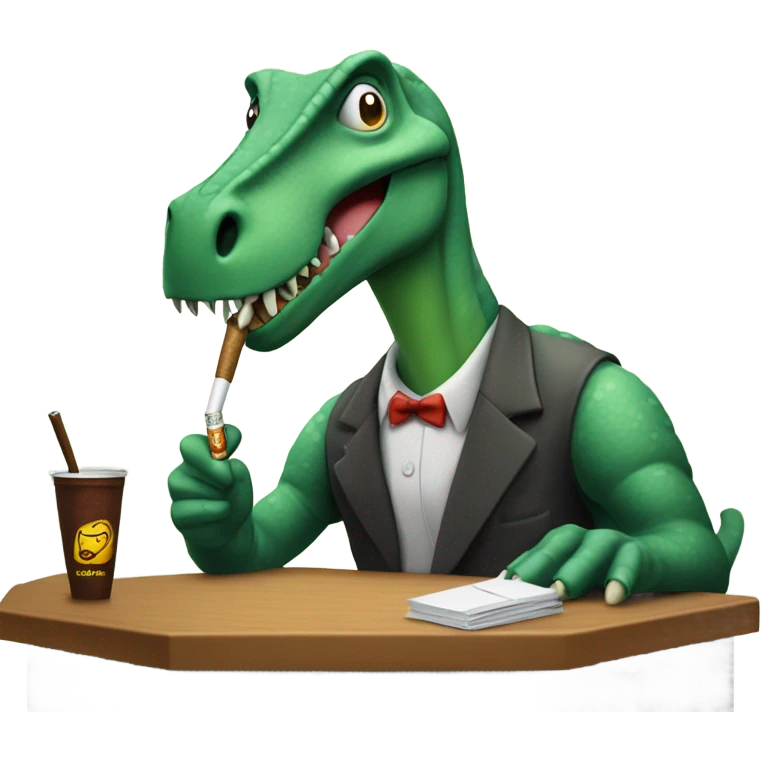 Dinosaurio fumando  emoji
