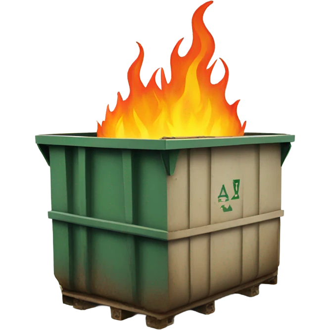 a dumpster on fire emoji