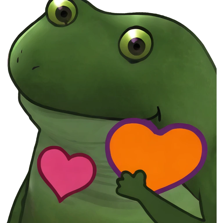 Pink heart with orange and purple emoji