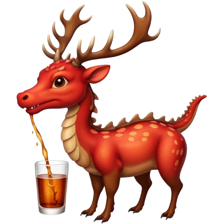Dragon drinking deer  emoji