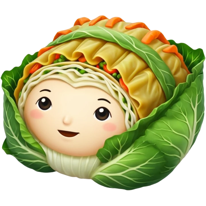 Very simple singular cabbage roll no meat emoji