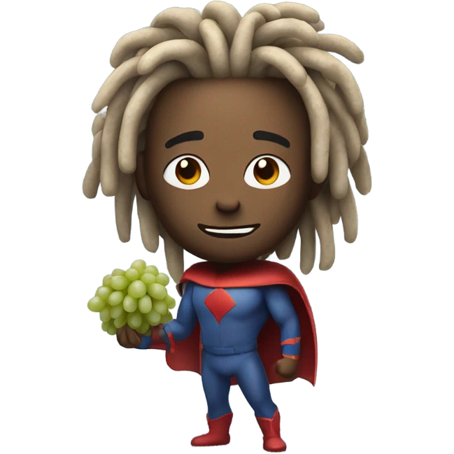 Super pk with dreadlocks and grapes emoji