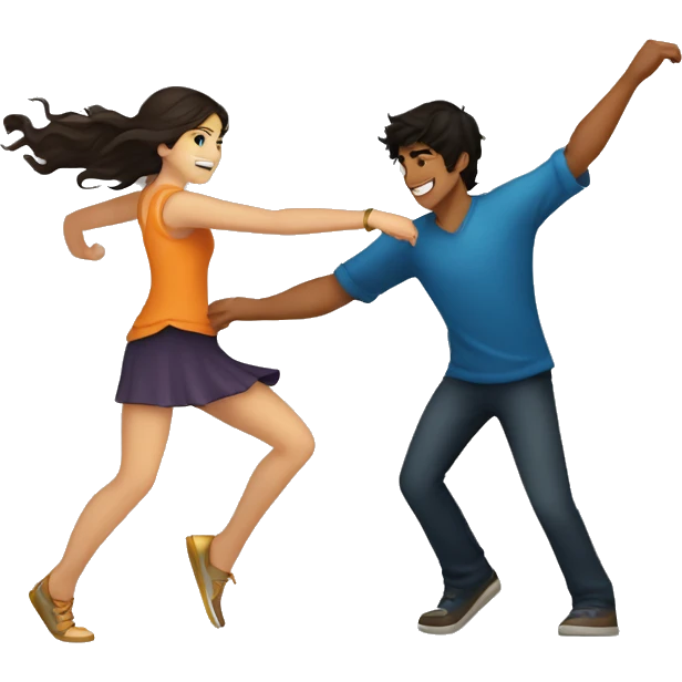 Percy Jackson and Annabeth Chase dancing  emoji