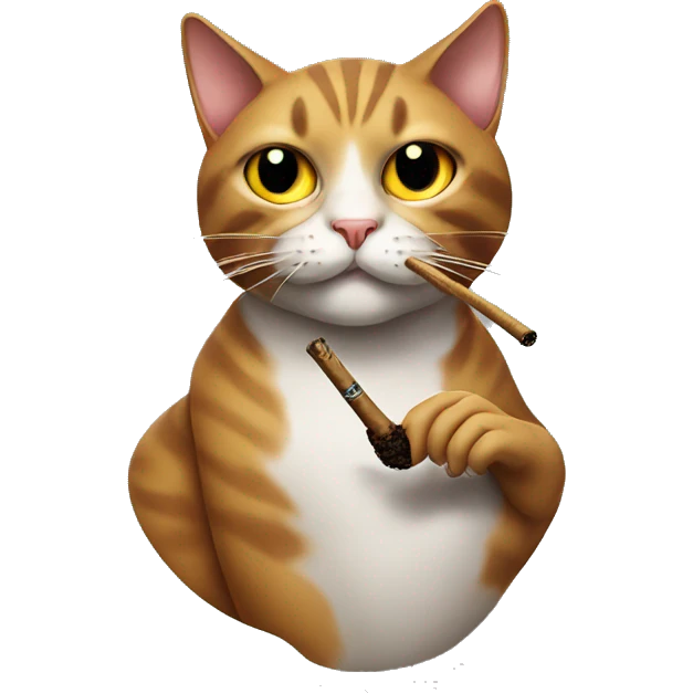 Cat smoking cigar emoji
