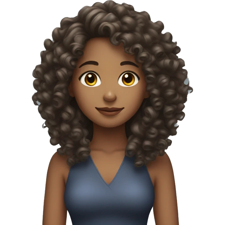 Beautiful girl with curly hair emoji