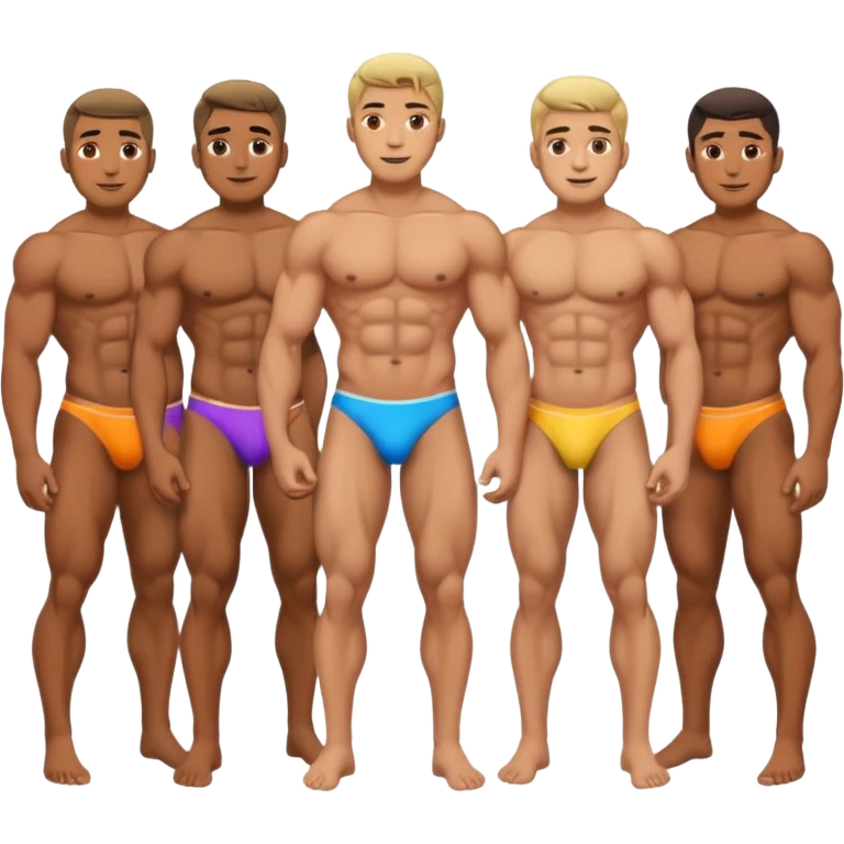 Gay men in thong with big butt emoji