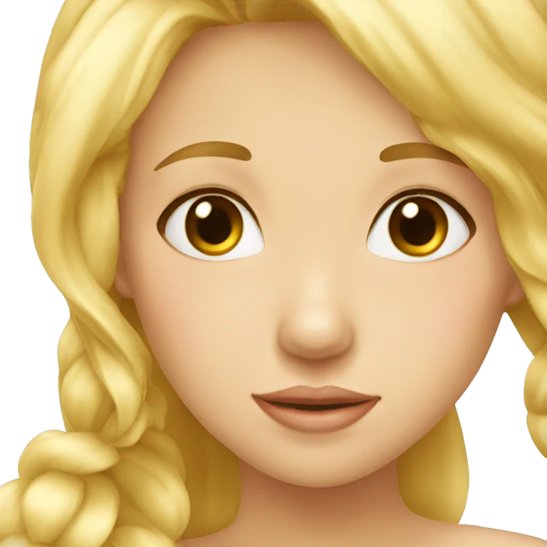 blonde girl rosy cheeks emoji