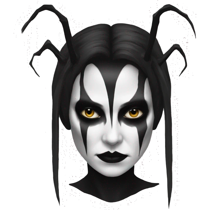Black Metal Woman with Corpse Paint emoji